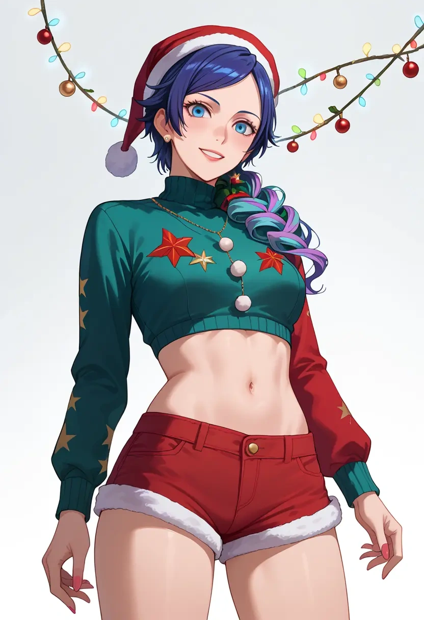 persona,shirogane_naoto,Christmas,red velvet shorts  - 