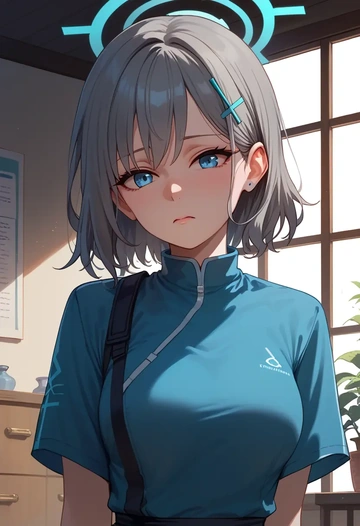 blue_archive,shiroko_(blue_archive),polo shirt,tennis skirt  - AI generated anime art