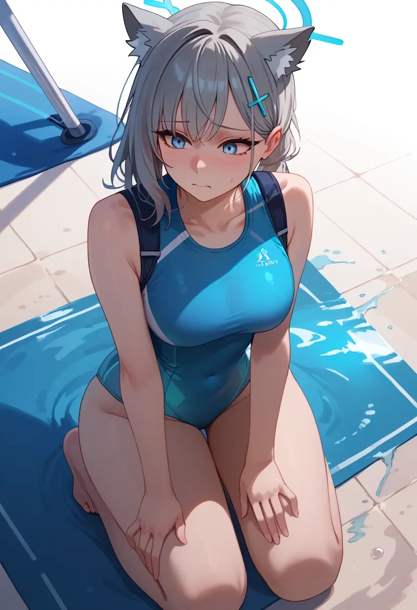 blue_archive,shiroko_(swimsuit)_(blue_archive),sports vest,capri leggings  - 