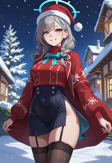 blue_archive,shiroko_terror_(blue_archive),sweater,stockings,Thigh garters  - AI generated anime art