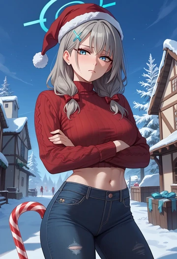 blue_archive,shiroko_terror_(blue_archive),Christmas  - AI generated anime art