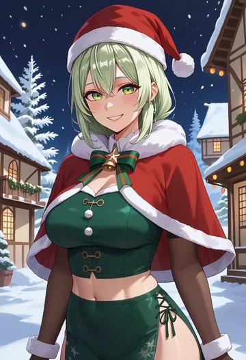 hololive,shishiro_botan,Christmas,dress  - AI generated anime art