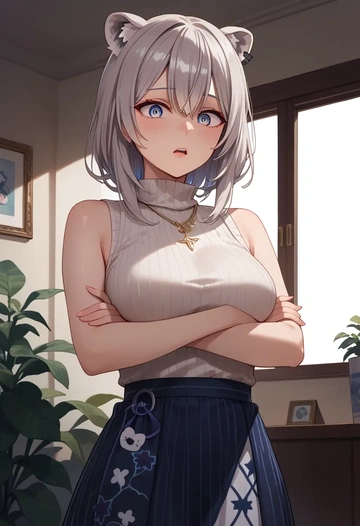 hololive,shishiro_botan,turtleneck,knit,maxi skirt  - AI generated anime art