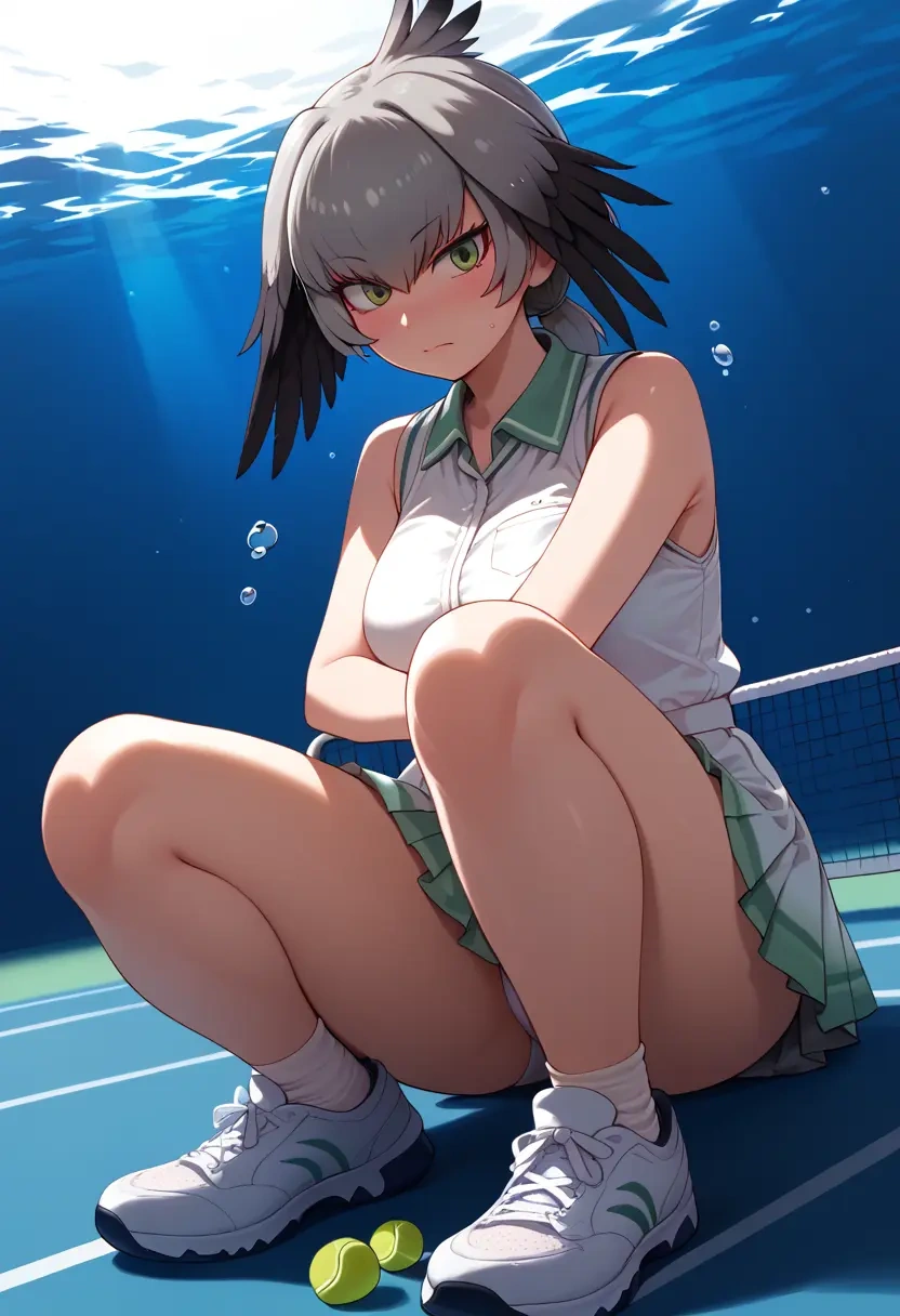 kemono_friends,shoebill_(kemono_friends),tennis skirt  - 