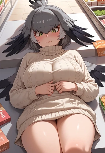 kemono_friends,shoebill_(kemono_friends),sweater  - AI generated anime art