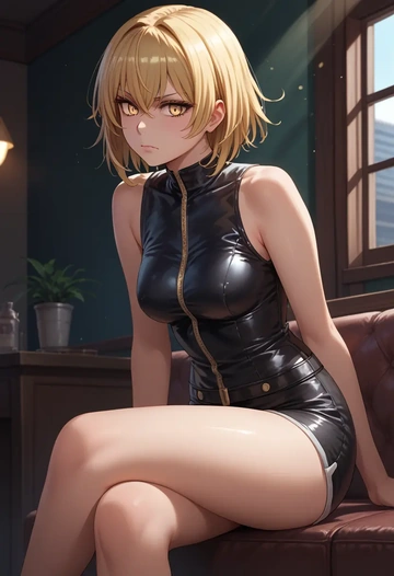 toaru_majutsu_no_index,shokuhou_misaki,leather,shorts  - AI generated anime art