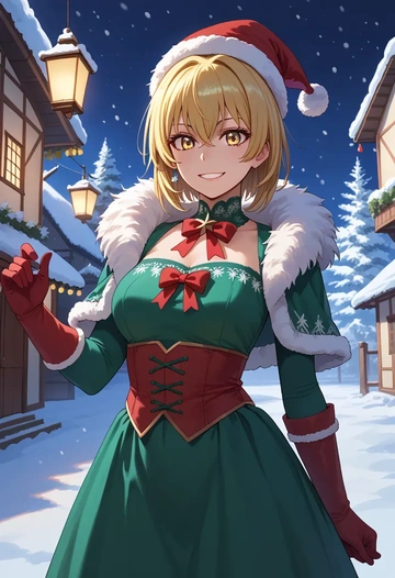 toaru_majutsu_no_index,shokuhou_misaki,Christmas,dress  - AI generated anime art