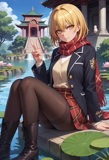 toaru_majutsu_no_index,shokuhou_misaki,winter,student uniform,fur-collared jacket  - AI generated anime art