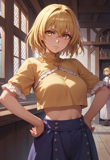 toaru_majutsu_no_index,shokuhou_misaki,crop top,loose joggers,headset  - AI generated anime art