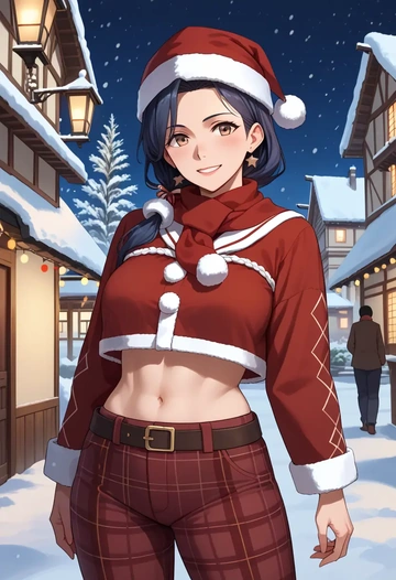 kantai_collection,shouhou_(kancolle),Christmas,plaid trousers  - AI generated anime art