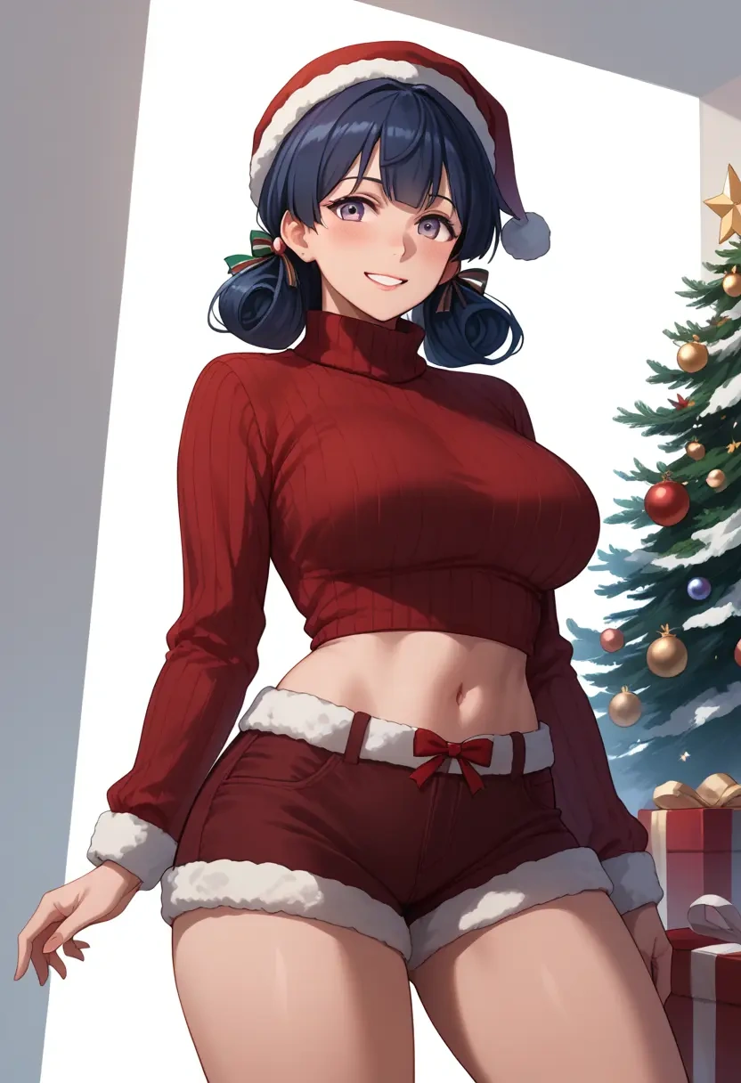 kantai_collection,shouhou_(kancolle),Christmas,red velvet shorts,turtleneck sweater  - 