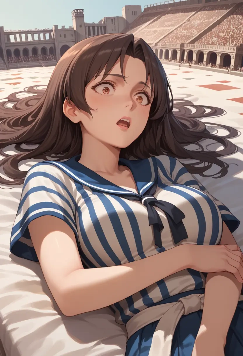 kantai_collection,shouhou_(kancolle),striped graffiti blouse,dolphin shorts  - 