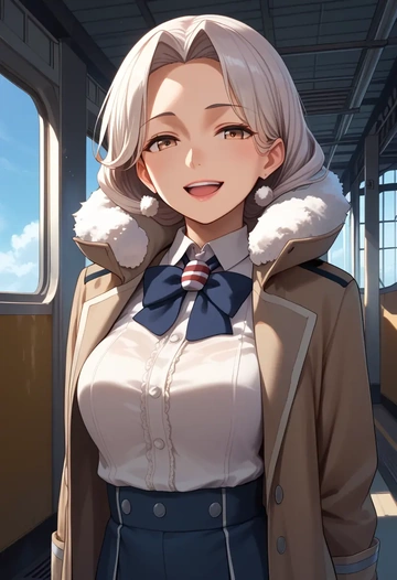 kantai_collection,shoukaku_(kancolle),coat,fur-collar,tailored trousers  - AI generated anime art