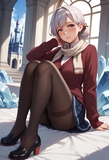 kantai_collection,shoukaku_(kancolle),winter,student uniform,cardigan  - AI generated anime art