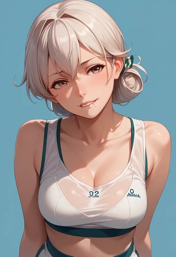 kantai_collection,shoukaku_(kancolle),sports crop,high-waisted shorts  - AI generated anime art