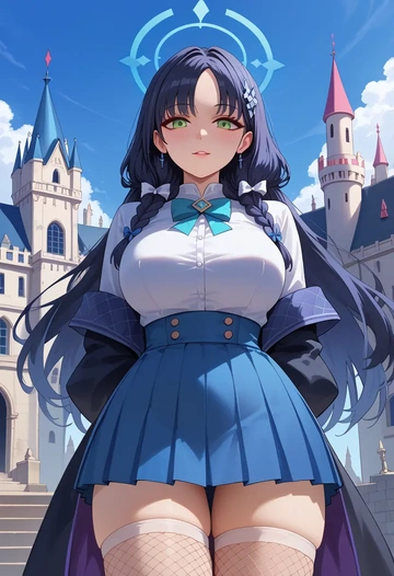 blue_archive,shun_(blue_archive),mini skirt, stockings  - AI generated anime art