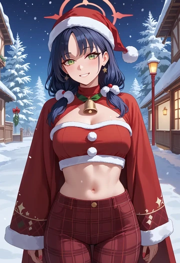 blue_archive,shun_(blue_archive),Christmas,plaid trousers  - AI generated anime art