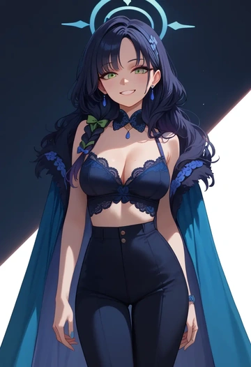 blue_archive,shun_(blue_archive),pants,wide-leg,strappy top  - AI generated anime art