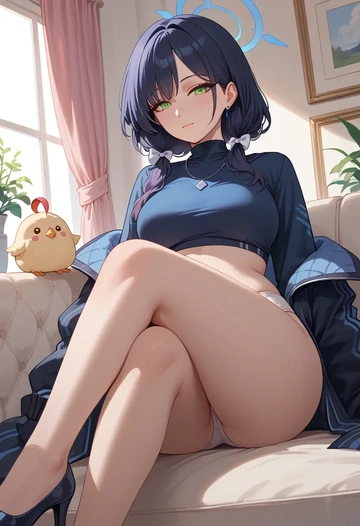 blue_archive,shun_(small)_(blue_archive),crop top  - AI generated anime art