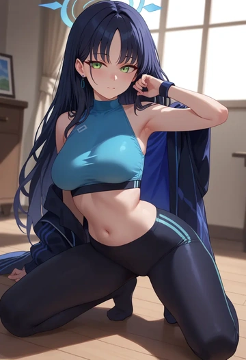 blue_archive,shun_(small)_(blue_archive),leggings,yoga  - AI generated anime art