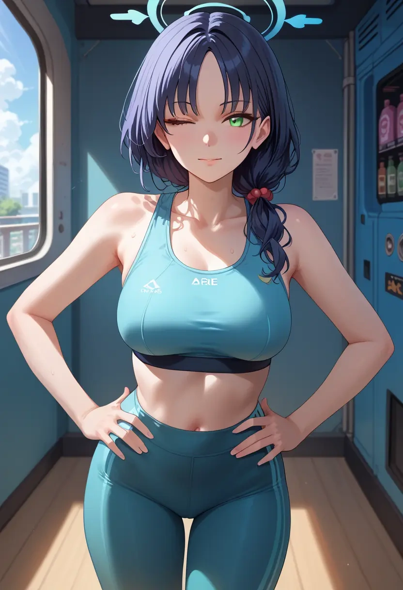 blue_archive,shun_(small)_(blue_archive),yoga shorts, bra  - 