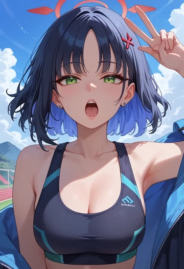 blue_archive,shun_(small)_(blue_archive),tankini top,board shorts  - AI generated anime art