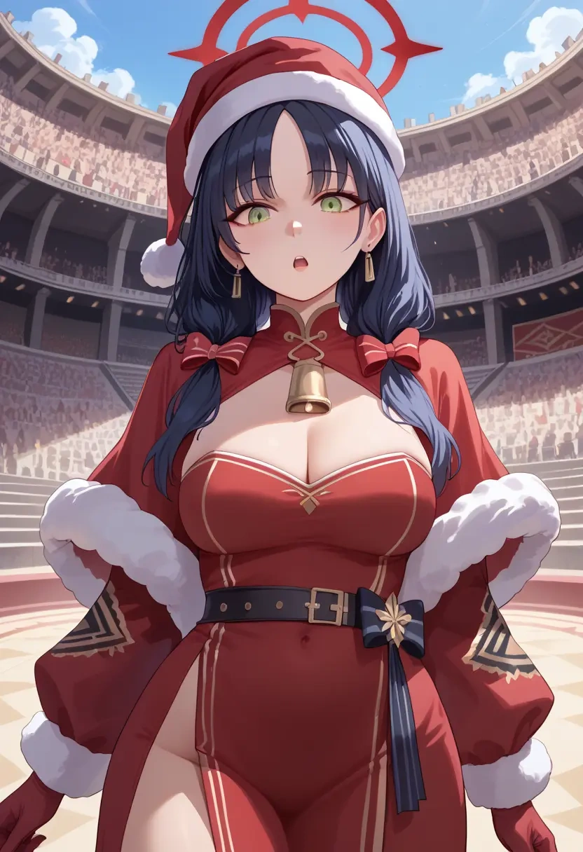 blue_archive,shun_(small)_(blue_archive),Christmas,red velvet dress  - 