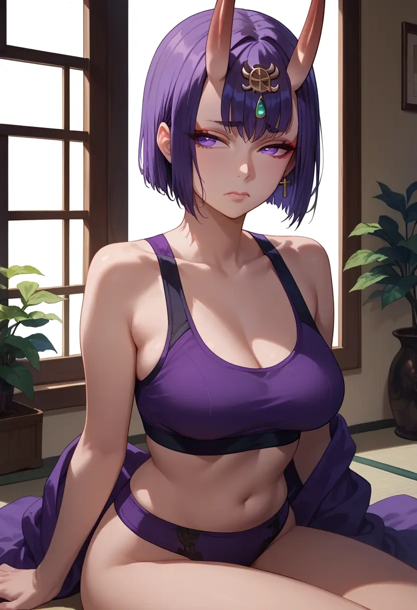 fate_(series),shuten_douji_(fate),sports bra,high-waisted leggings  - 