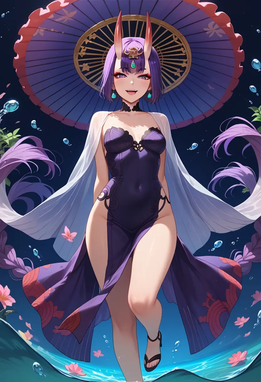 fate_(series),shuten_douji_(fate),gown,strapless,mermaid silhouette  - 