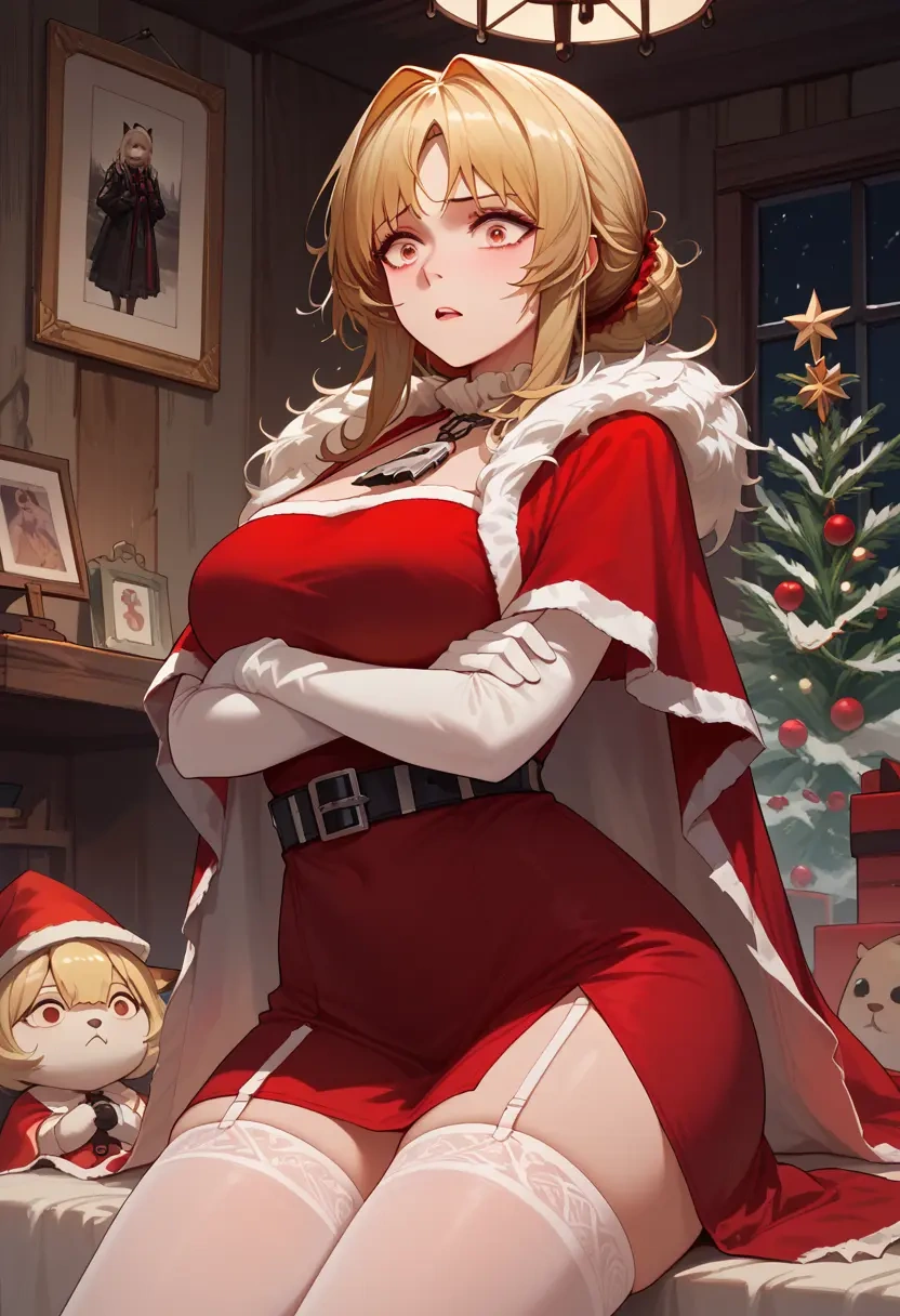 arknights,siege_(arknights),Christmas,sexy, stockings,  - 