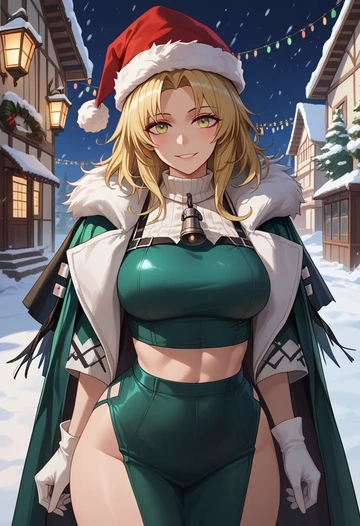 arknights,siege_(arknights),Christmas,dress  - AI generated anime art