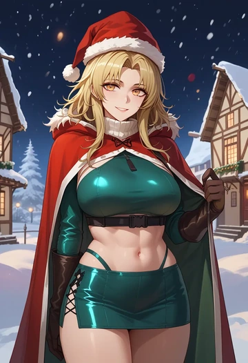 arknights,siege_(arknights),Christmas,dress  - AI generated anime art