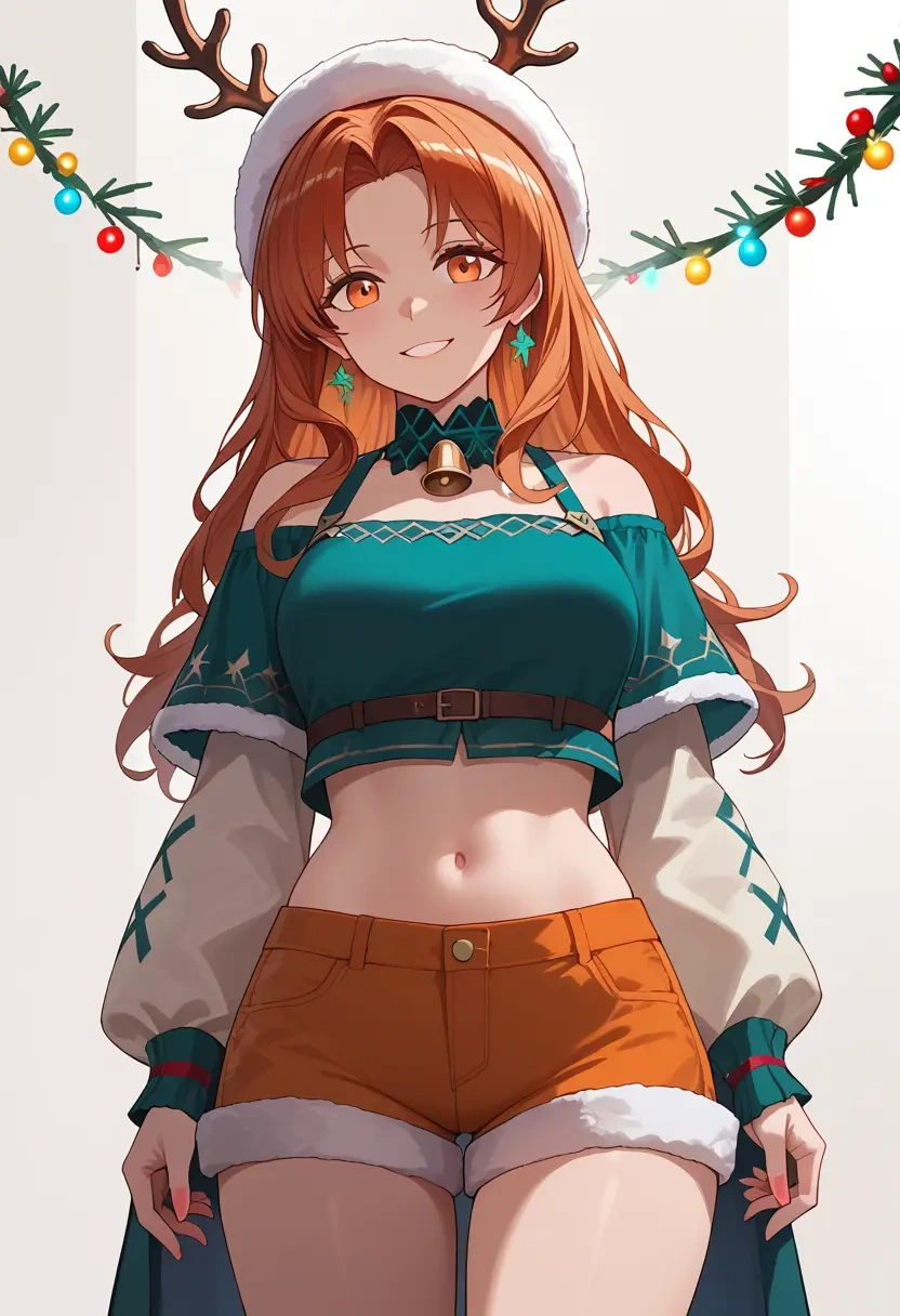 arknights,silence_(arknights),Christmas,red velvet shorts  - 