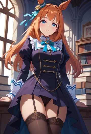 umamusume,silence_suzuka_(umamusume),secretary, stockings  - AI generated anime art