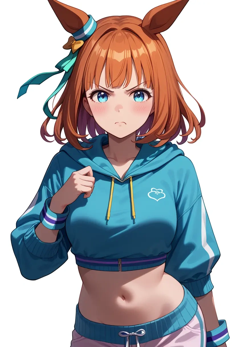 umamusume,silence_suzuka_(umamusume),hoodie,cropped,high-waisted joggers  - 