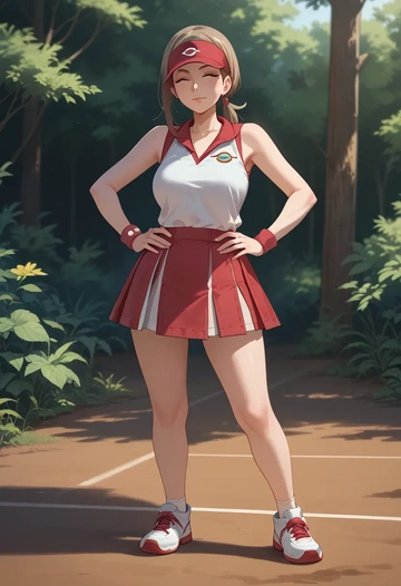 pokemon,silver_(pokemon),tennis skirt  - AI generated anime art