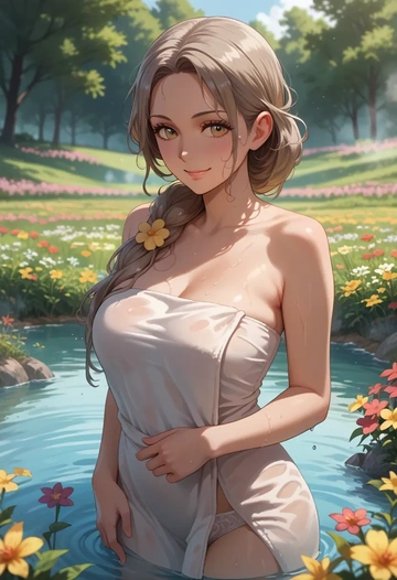 pokemon,silver_(pokemon),towel,sexy  - AI generated anime art