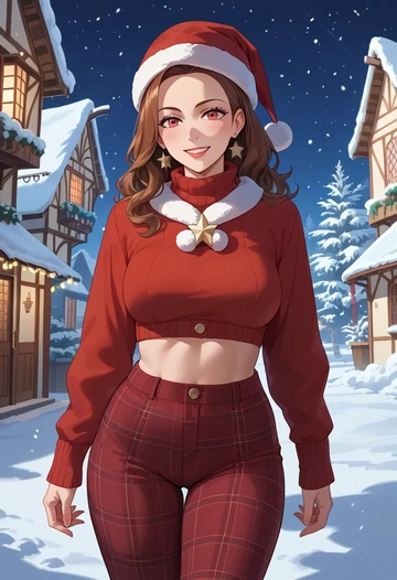 pokemon,silver_(pokemon),Christmas,plaid trousers  - AI generated anime art