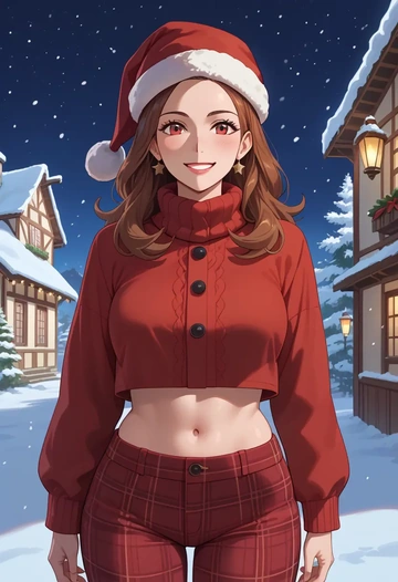 pokemon,silver_(pokemon),Christmas,plaid trousers  - AI generated anime art