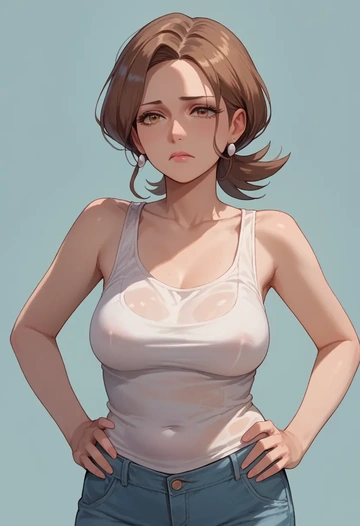 pokemon,silver_(pokemon),tank top,drawstring pants  - AI generated anime art