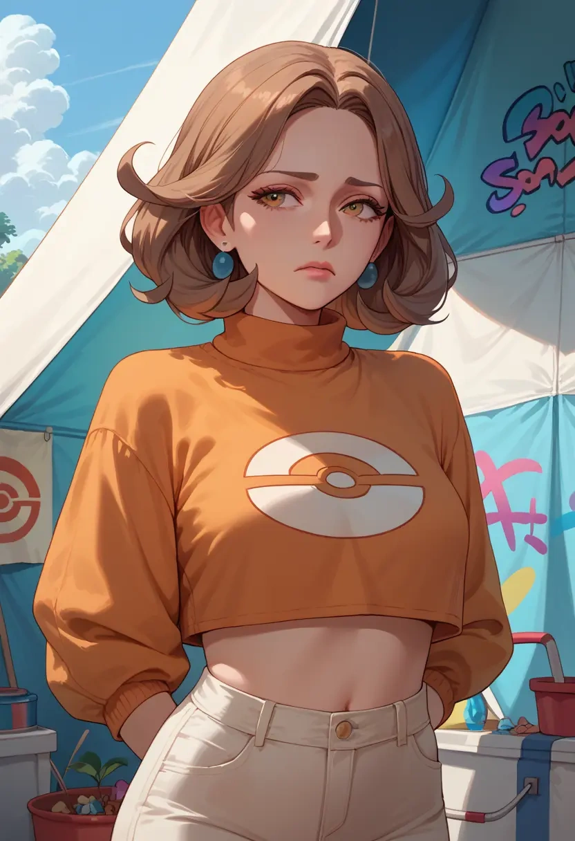 pokemon,silver_(pokemon),cropped graffiti sweatshirt,dolphin shorts  - 