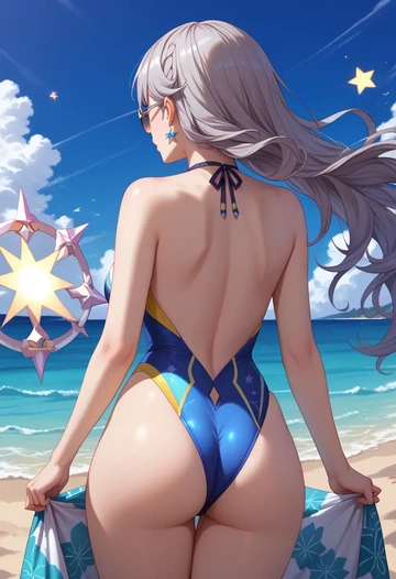 honkai_star_rail,silver_wolf_(honkai_star_rail),swimsuit,sexy  - AI generated anime art