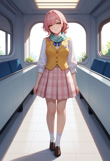 honkai_star_rail,silver_wolf_(honkai_star_rail),spring,student uniform,vest  - AI generated anime art