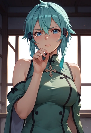 sword_art_online,sinon,qipao  - AI generated anime art