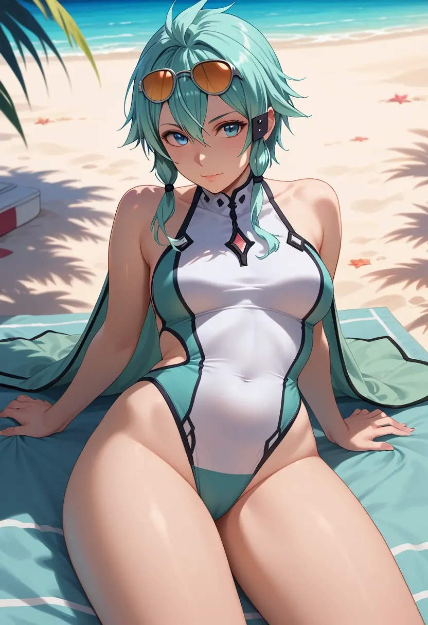 sword_art_online,sinon,swimsuit,sexy  - 