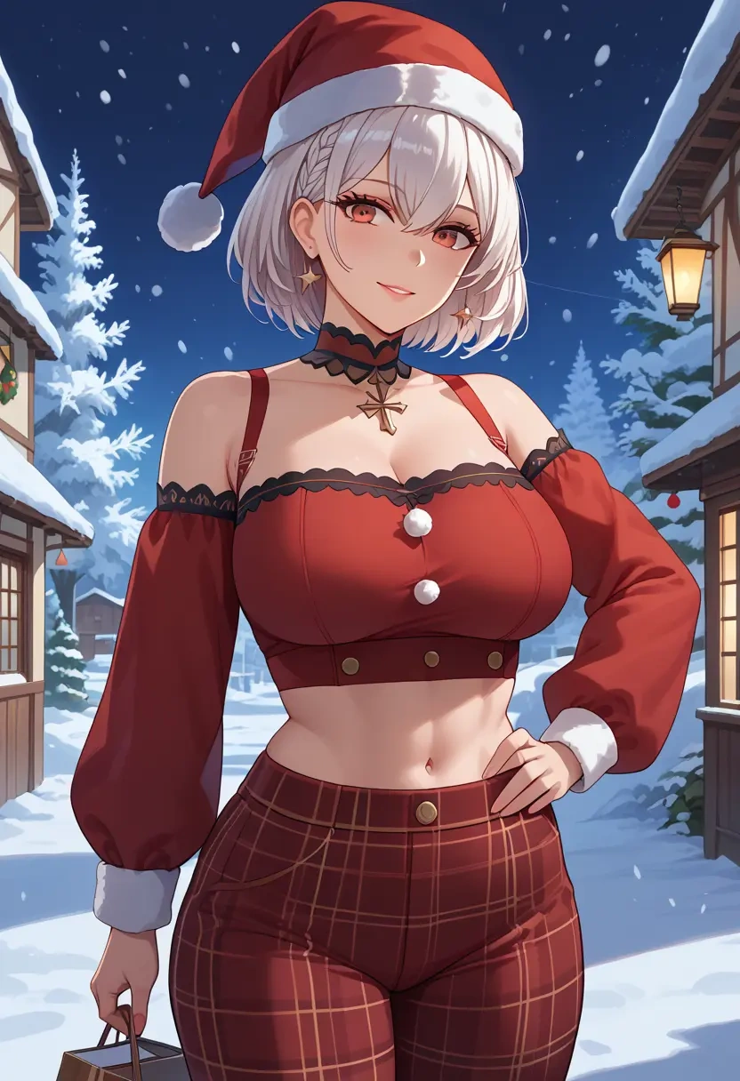 azur_lane,sirius_(azur_lane),Christmas,plaid trousers  - 