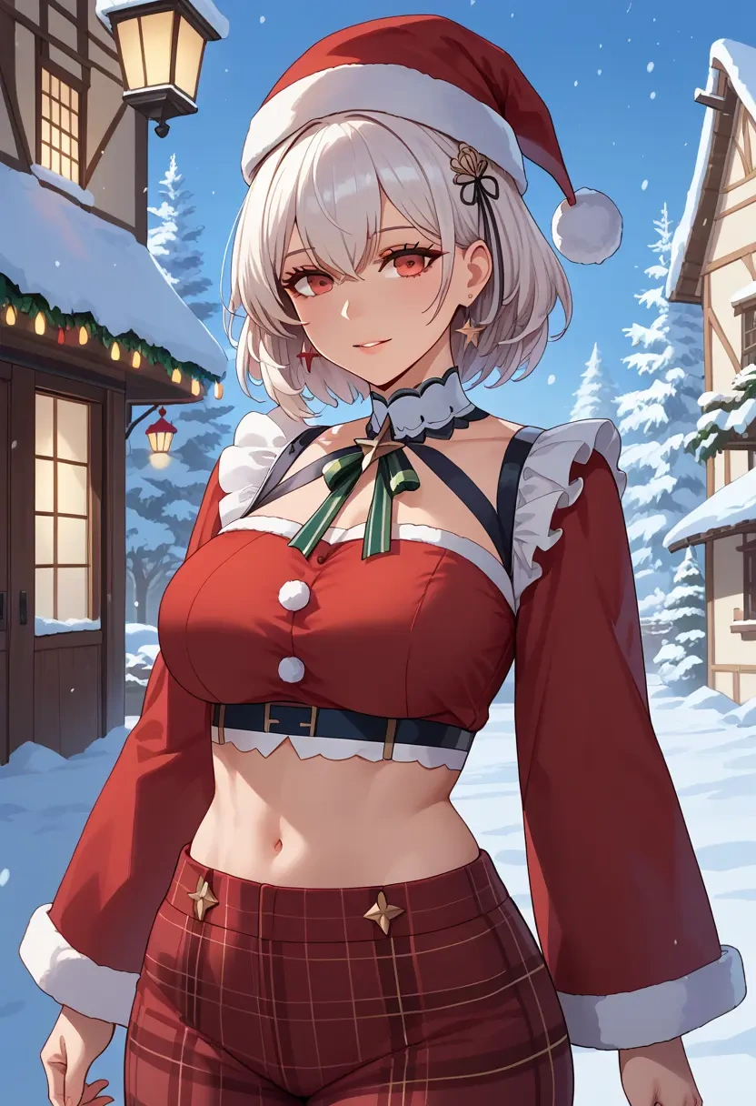 azur_lane,sirius_(azur_lane),Christmas,plaid trousers  - 