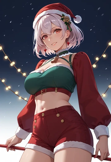 azur_lane,sirius_(azur_lane),Christmas,red velvet shorts  - AI generated anime art