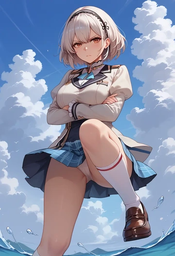 azur_lane,sirius_(azur_lane),spring,student uniform,blazer  - AI generated anime art