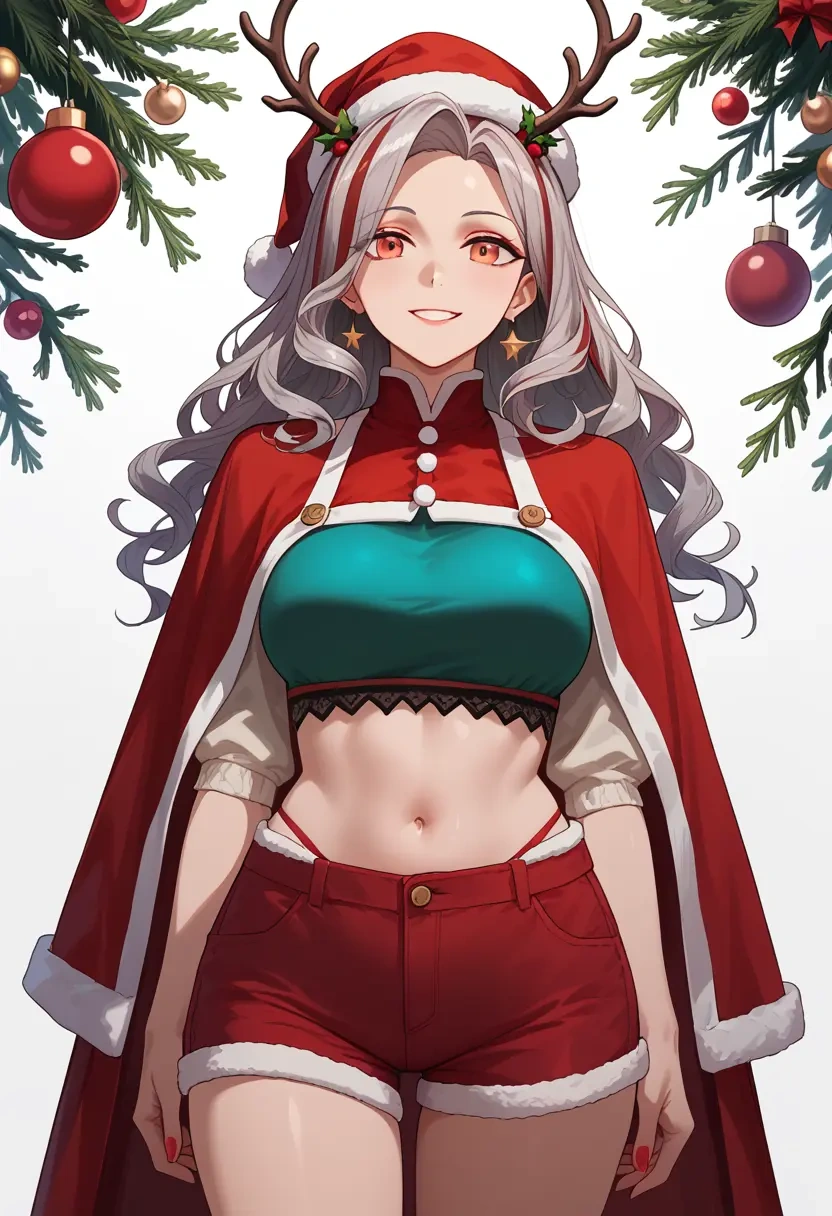 arknights,skadi_(arknights),Christmas,red velvet shorts  - 